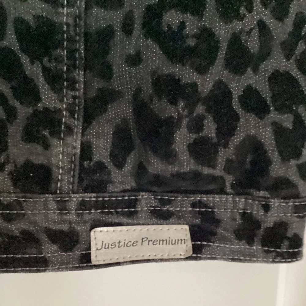Justice Girl Leopard Jacket Size 18 Black Gray Women XS Teen